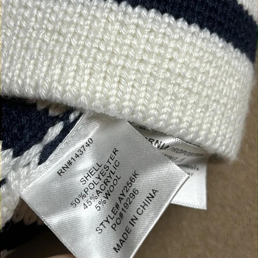 HYACINTH HOUSE TUCKERNUCK Navy & Cream Stripe Anna Knit Mini Skirt - Small